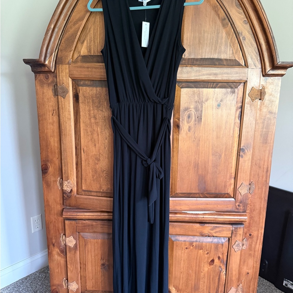 Annalee + Hope Elegant Black Wrap Jumpsuit